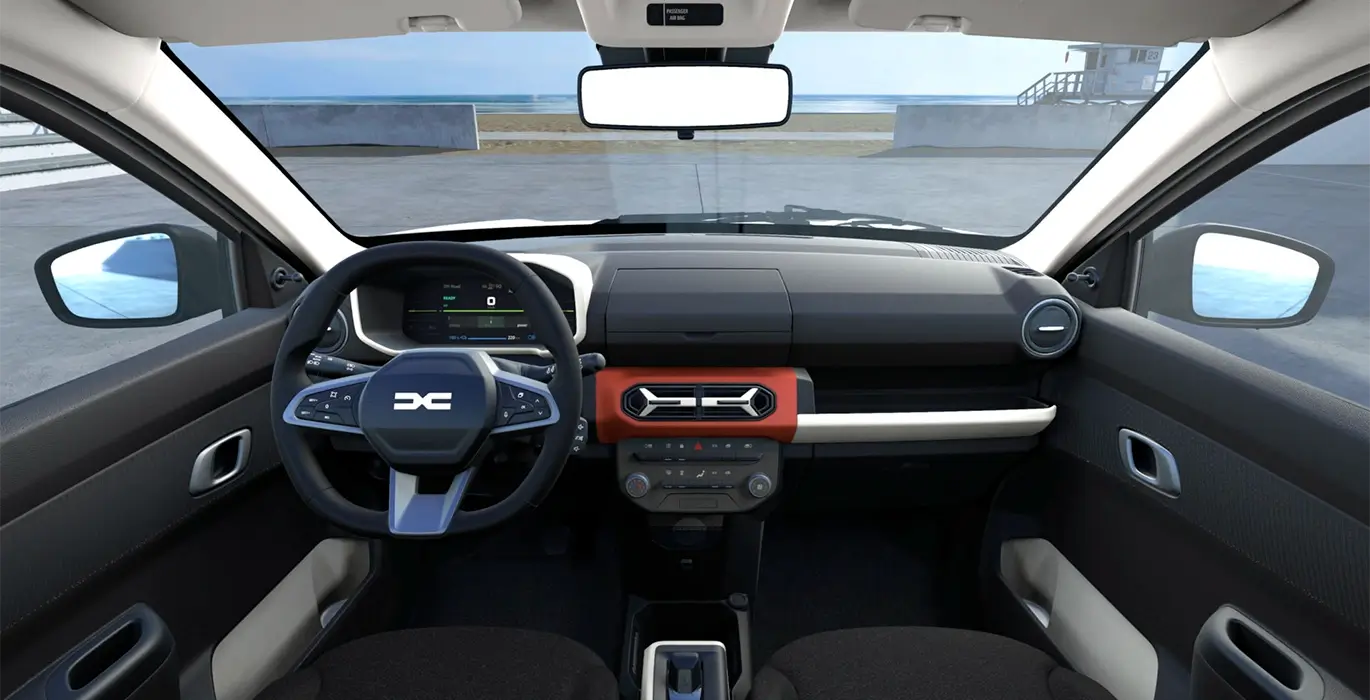 Dacia Spring Expression Electric 33kW 45CV interior delantera 2 | Total Renting