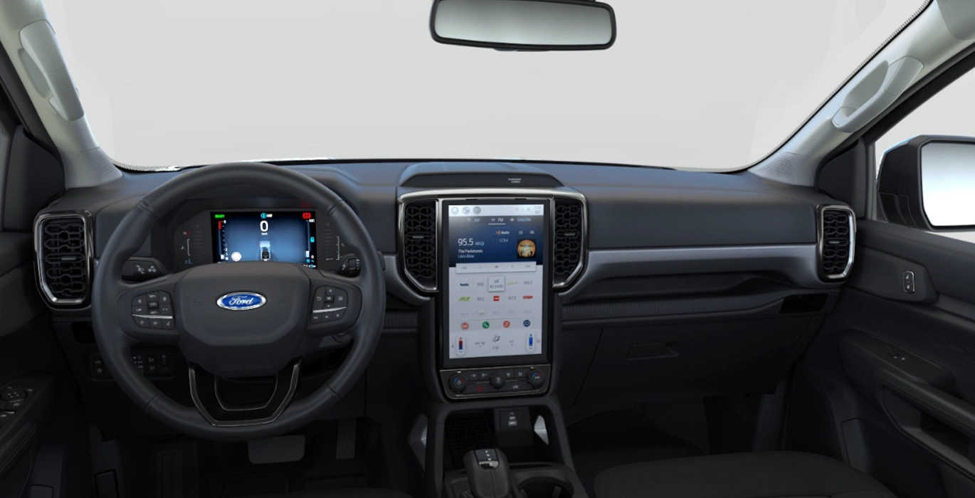 FORD Ranger XLT Doble Cabina 2.3 TVCT PHEV 280CV Automática 4 FORD Ranger XLT Doble Cabina 2.3 TVCT PHEV 280CV Automatica interior delantera 1 | Total Renting
