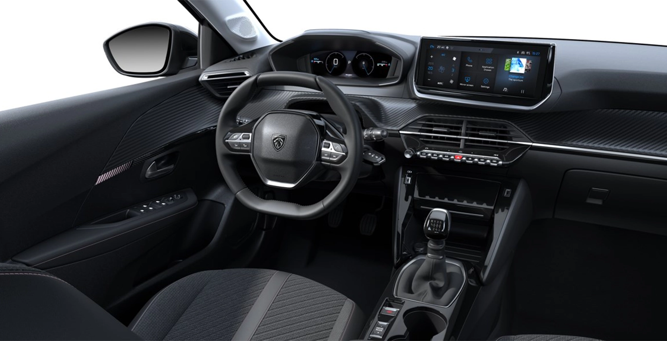 Peugeot 208 Allure Puretech 100 interior delantera | Total Renting