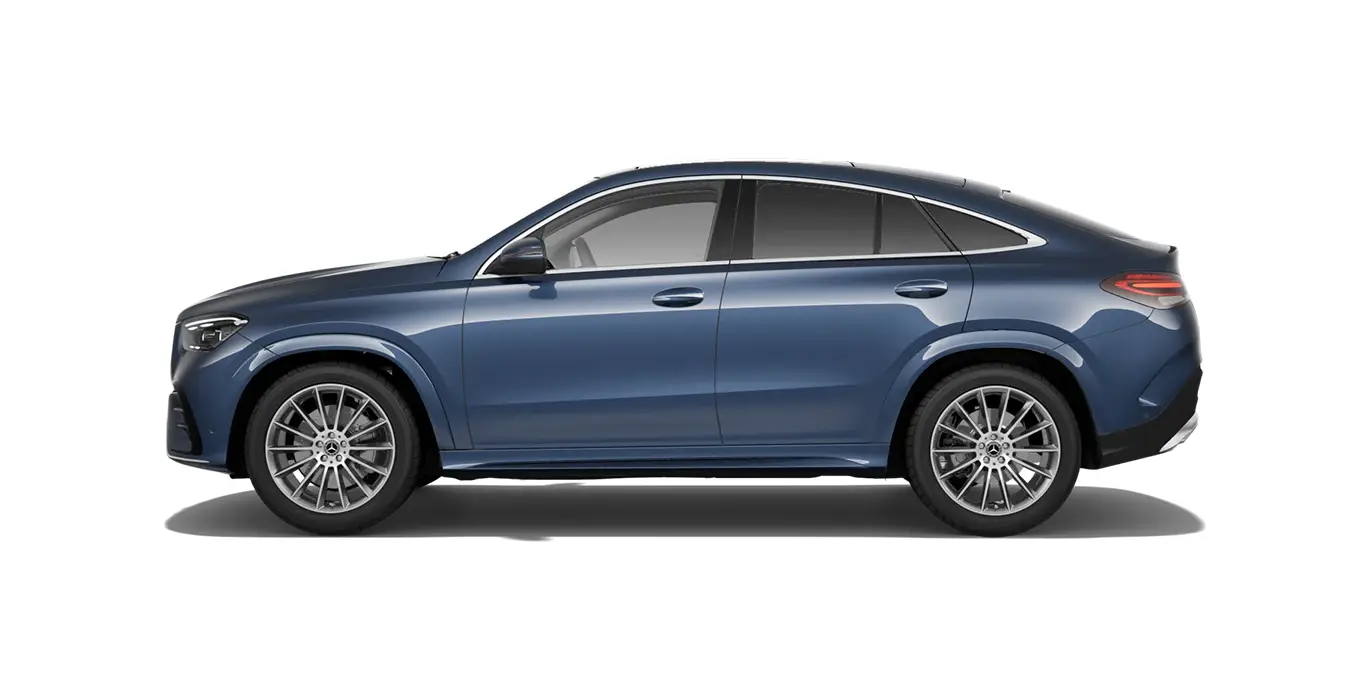 Mercedes Benz GLE 300d 4MATIC Coupe azul lateral | Total Renting