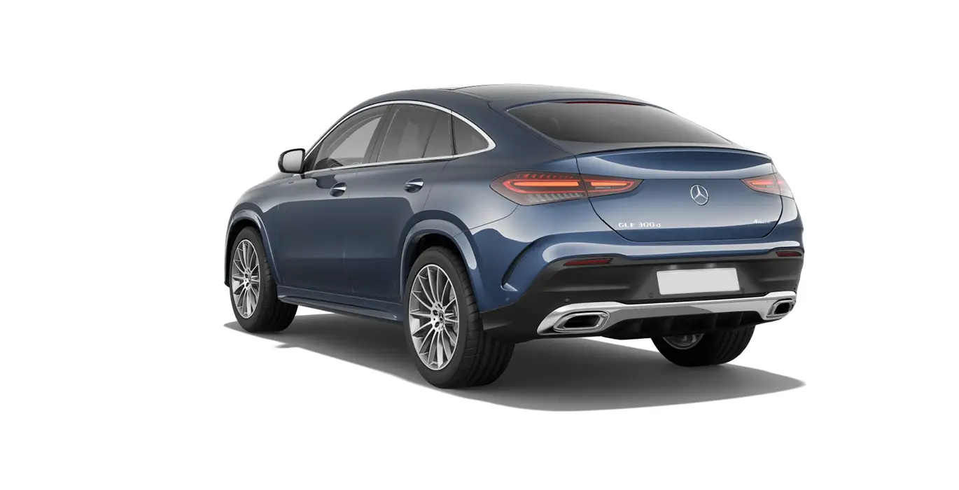 Mercedes Benz GLE 300d 4MATIC Coupe azul trasera | Total Renting
