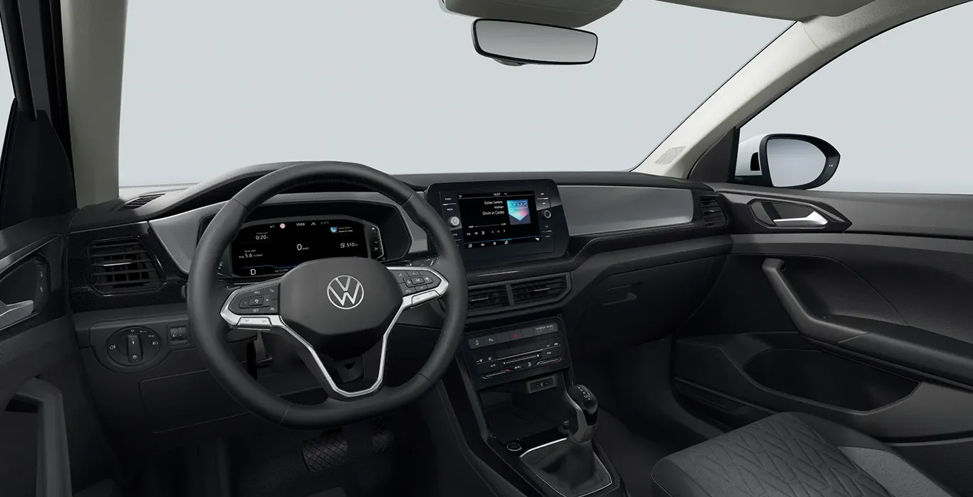 Volkswagen T-CROSS Más 1.0 TSI 85kW (116CV) DSG 4 Volkswage T CROSS Mas 1.0 TSI 85kW 116CV DSG interior delantera | Total Renting