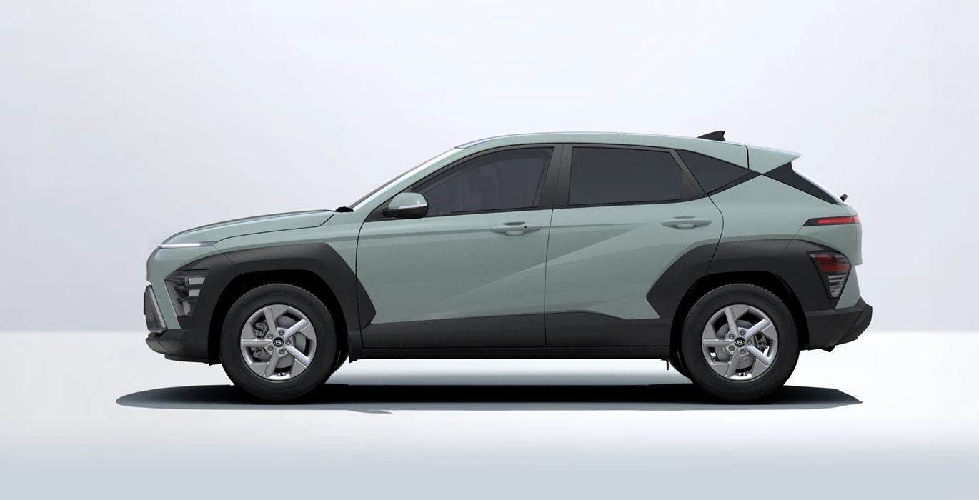 Hyundai Kona HEV 1.6GDI 138CV DT Maxx GA 3 Hyundai Kona HEV 1.6 GDI Maxx DT 138CV lateral verde | Total Renting
