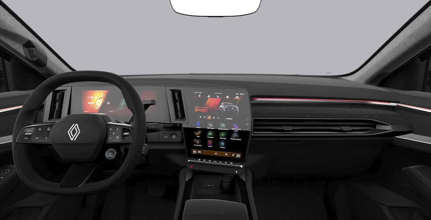 RENAULT RAFALE TECHNO E TECH FULL HYBRID interior delantera | Total Renting