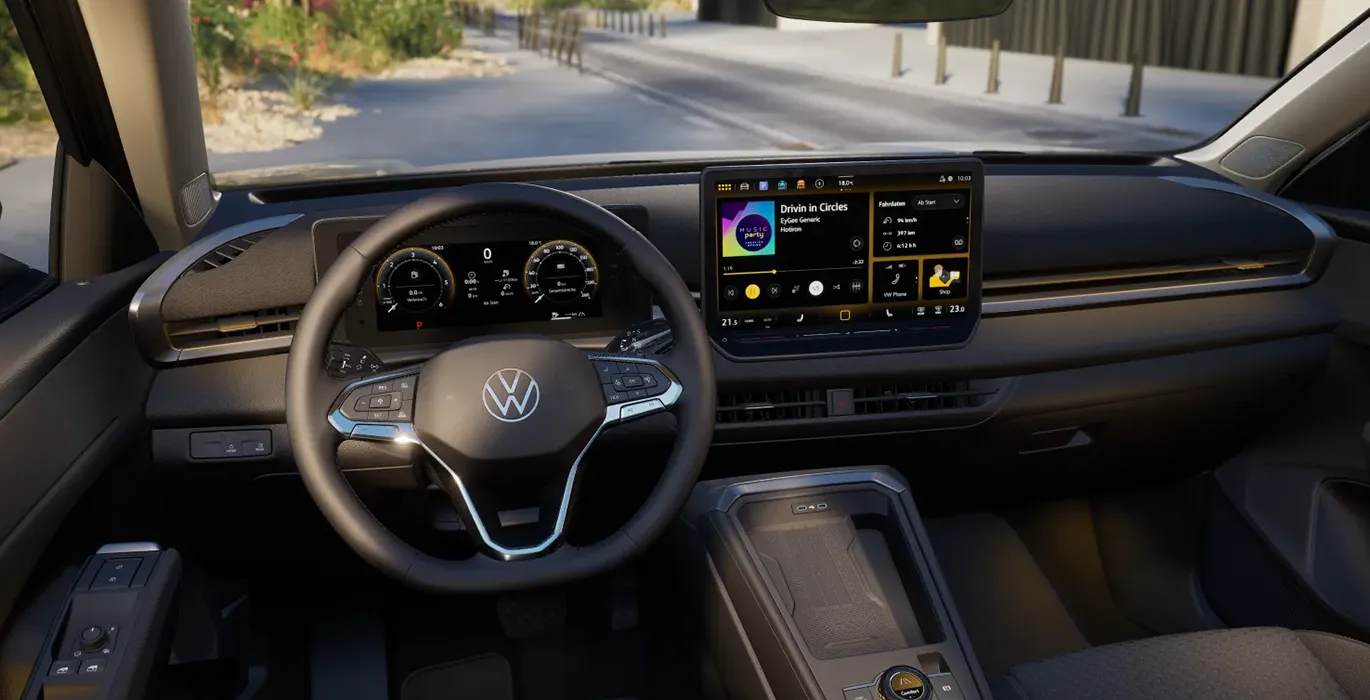 Volkswagen T-ROC "Más" 1.5 eTSI DSG 4 Volkswagen T ROC Mas 1.5 eTSI DSG interior delantera | Total Renting