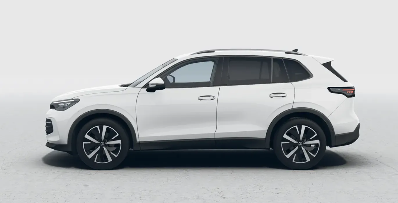 Volkswagen Tiguan Mas 1.5 eTSI DSG lateral blanco | Total Renting