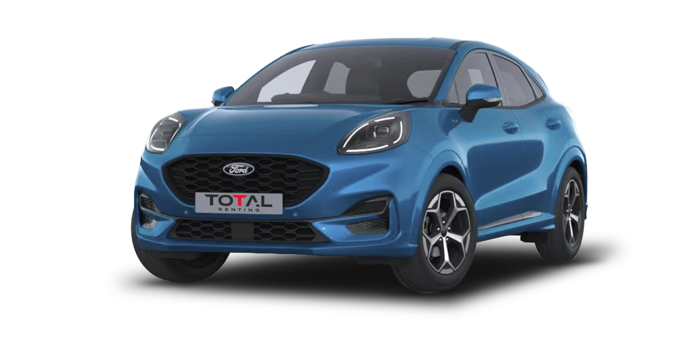 FORD Puma ST Line EcoBoost MHEV 125CV II 1 FORD Puma ST Line EcoBoost MHEV 125CV azul aqua sin fondo principal | Total Renting