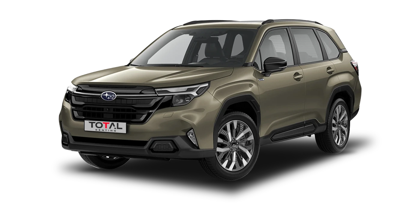 Subaru Forester 2.0i Hybrid Field CVT 1 Subaru Forester 2.0i Hybrid Field CVT sin fondo principal verde | Total Renting