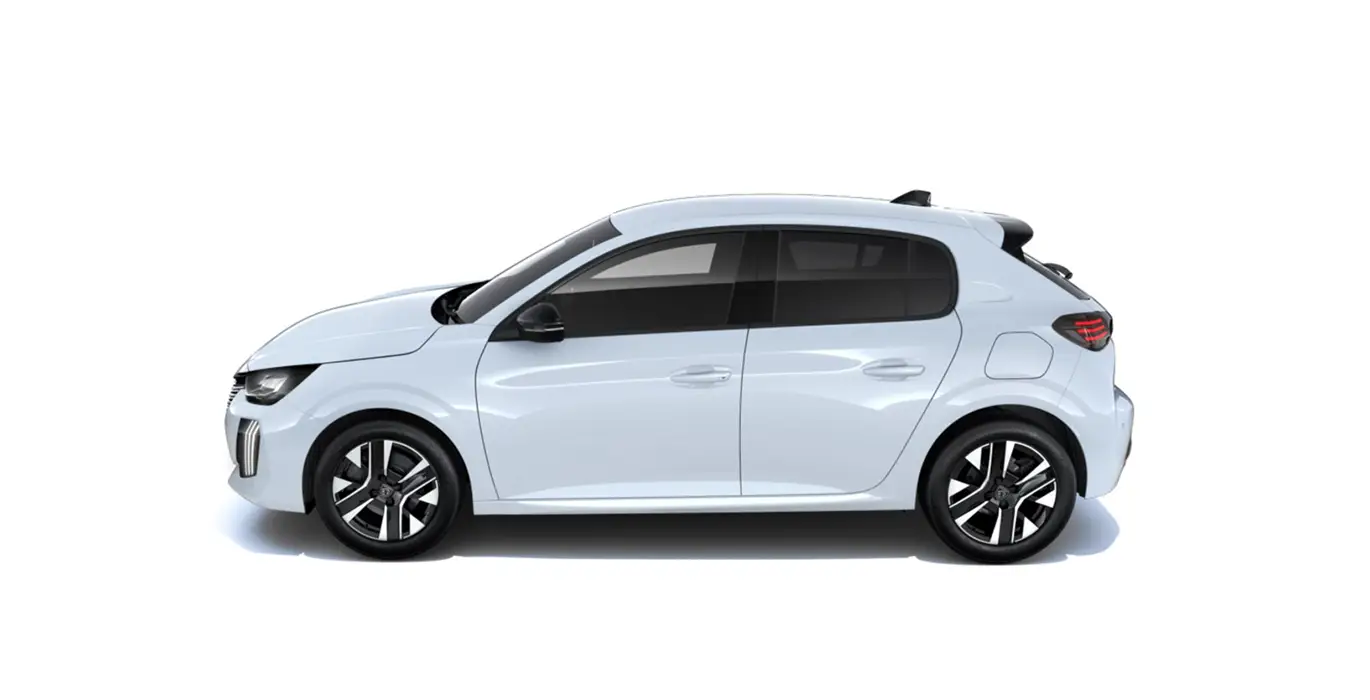 PEUGEOT 208 Allure Gasolina 100 S&S 6 Vel. MAN - TURBO 2 Peugeot 208 5P Allure 100 SS 6vel. blanco lateral | Total Renting